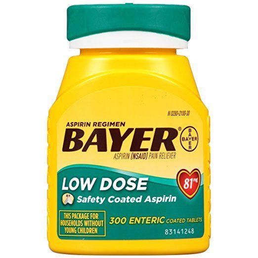 Aspirin Regimen Bayer 81mg Enteric Coated Tablets, #1 Doctor Recommended Aspirin Brand, Pain Reliever, 300 Count
